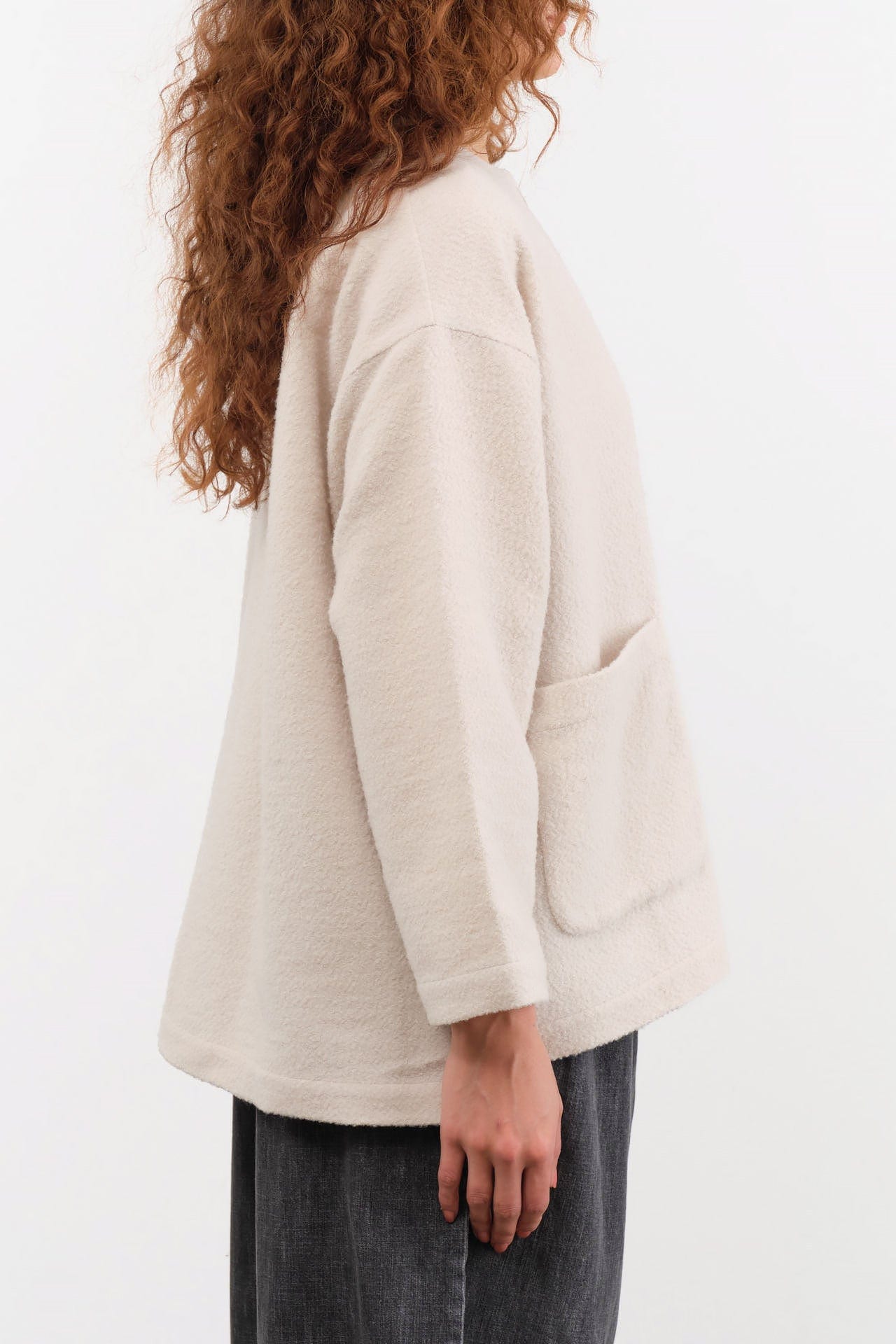 Evam Eva Apparel Womens Jackets Wool Boucle Jacket