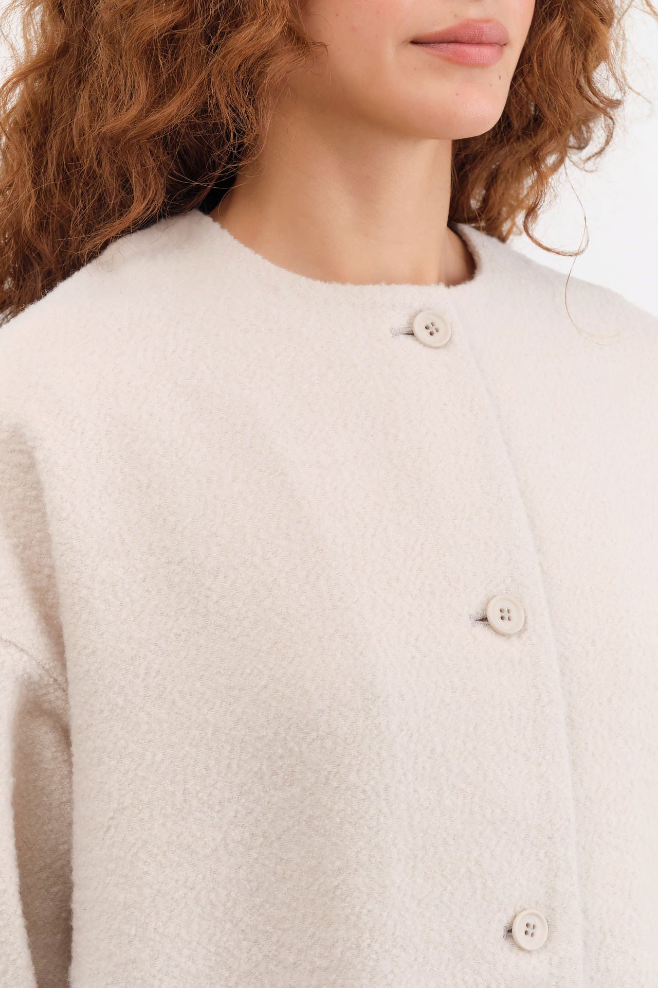 Evam Eva Apparel Womens Jackets Wool Boucle Jacket
