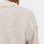 Back shoulder view of Wool Lily Cardigan