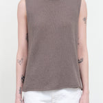 Front view of Wool Lily Vest in Otter Gray