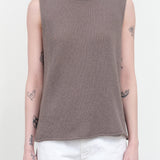 Front view of Wool Lily Vest in Otter Gray