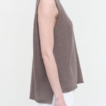 Side view of Wool Lily Vest in Otter Gray