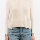 Evam Eva Apparel Womens Sweaters Wool Silk Vest Ivory / One Size