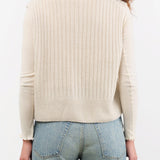 Evam Eva Apparel Womens Sweaters Wool Silk Vest Ivory / One Size