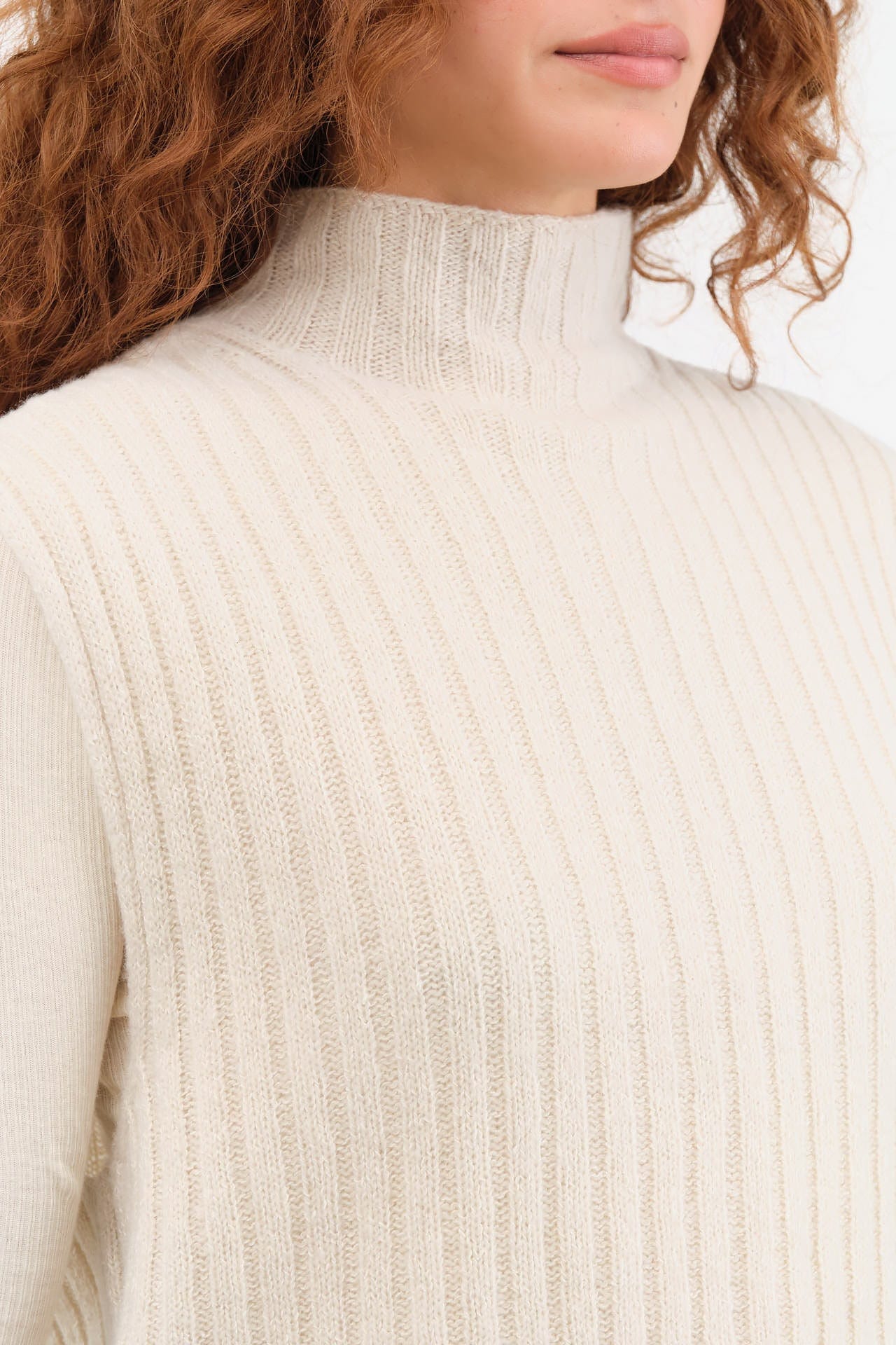 Evam Eva Apparel Womens Sweaters Wool Silk Vest Ivory / One Size