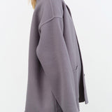 Evam Eva Apparel Womens Jackets Wool Stand Collar Jacket Blue Gray / One Size