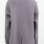 Evam Eva Apparel Womens Jackets Wool Stand Collar Jacket Blue Gray / One Size