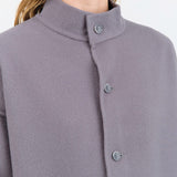 Evam Eva Apparel Womens Jackets Wool Stand Collar Jacket Blue Gray / One Size