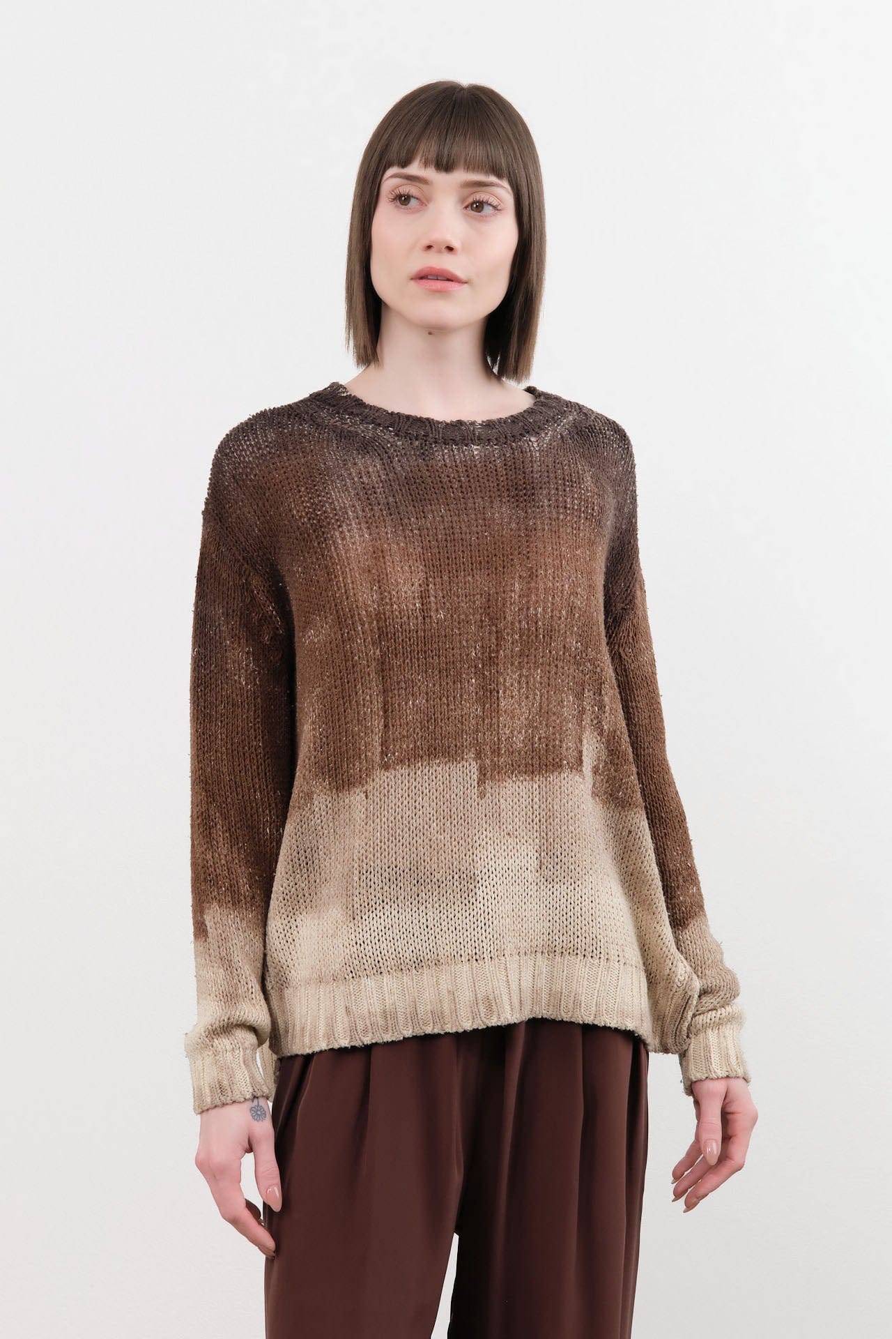 F Cashmere Apparel Womens Sweaters Amber Silk Ombre Sweater