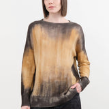 F Cashmere Apparel Womens Sweaters Bruco Painted Cashmere Crew Sweater