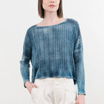 F Cashmere Apparel Womens Sweaters Eva Lightweight Cashmere Pullover in Blue