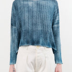 F Cashmere Apparel Womens Sweaters Eva Lightweight Cashmere Pullover in Blue