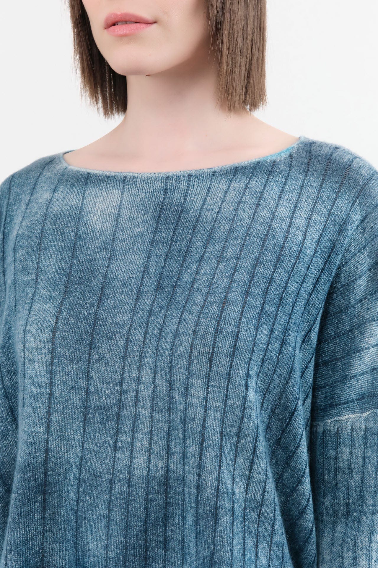 F Cashmere Apparel Womens Sweaters Eva Lightweight Cashmere Pullover in Blue