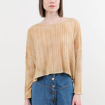 F Cashmere Apparel Womens Sweaters Eva Lightweight Cashmere Pullover in Taupe
