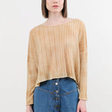 F Cashmere Apparel Womens Sweaters Eva Lightweight Cashmere Pullover in Taupe