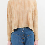 F Cashmere Apparel Womens Sweaters Eva Lightweight Cashmere Pullover in Taupe