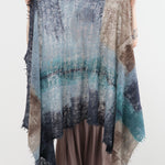 F Cashmere Accessories Scarves Felt Shawl in Blues Blues