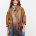 F Cashmere Accessories Scarves Felt Shawl in Brown/Black Brown/Black / One Size