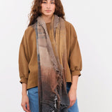 F Cashmere Accessories Scarves Felt Shawl in Brown/Black Brown/Black / One Size
