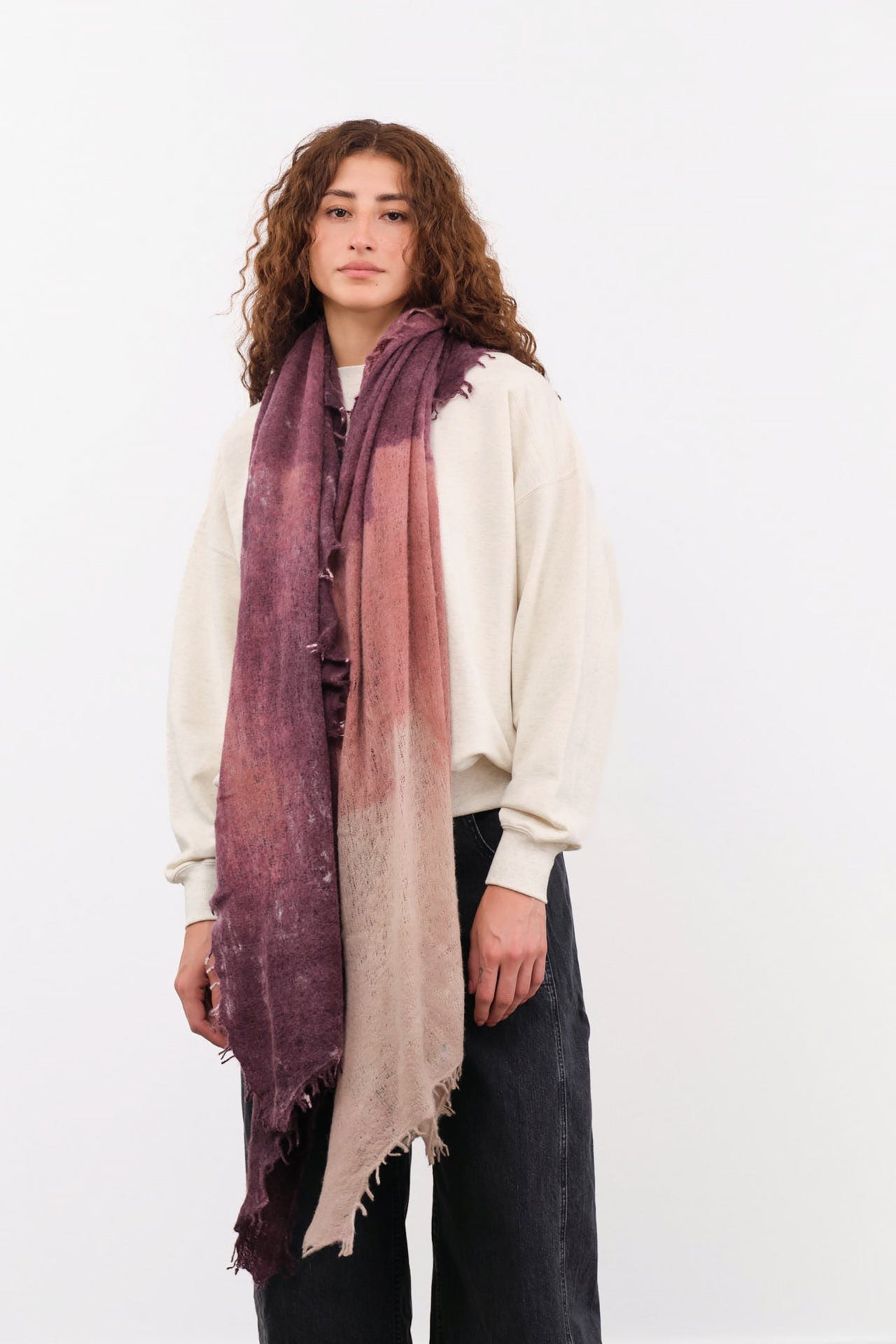 F Cashmere Accessories Scarves Felt Shawl in Plum Plum / One Size