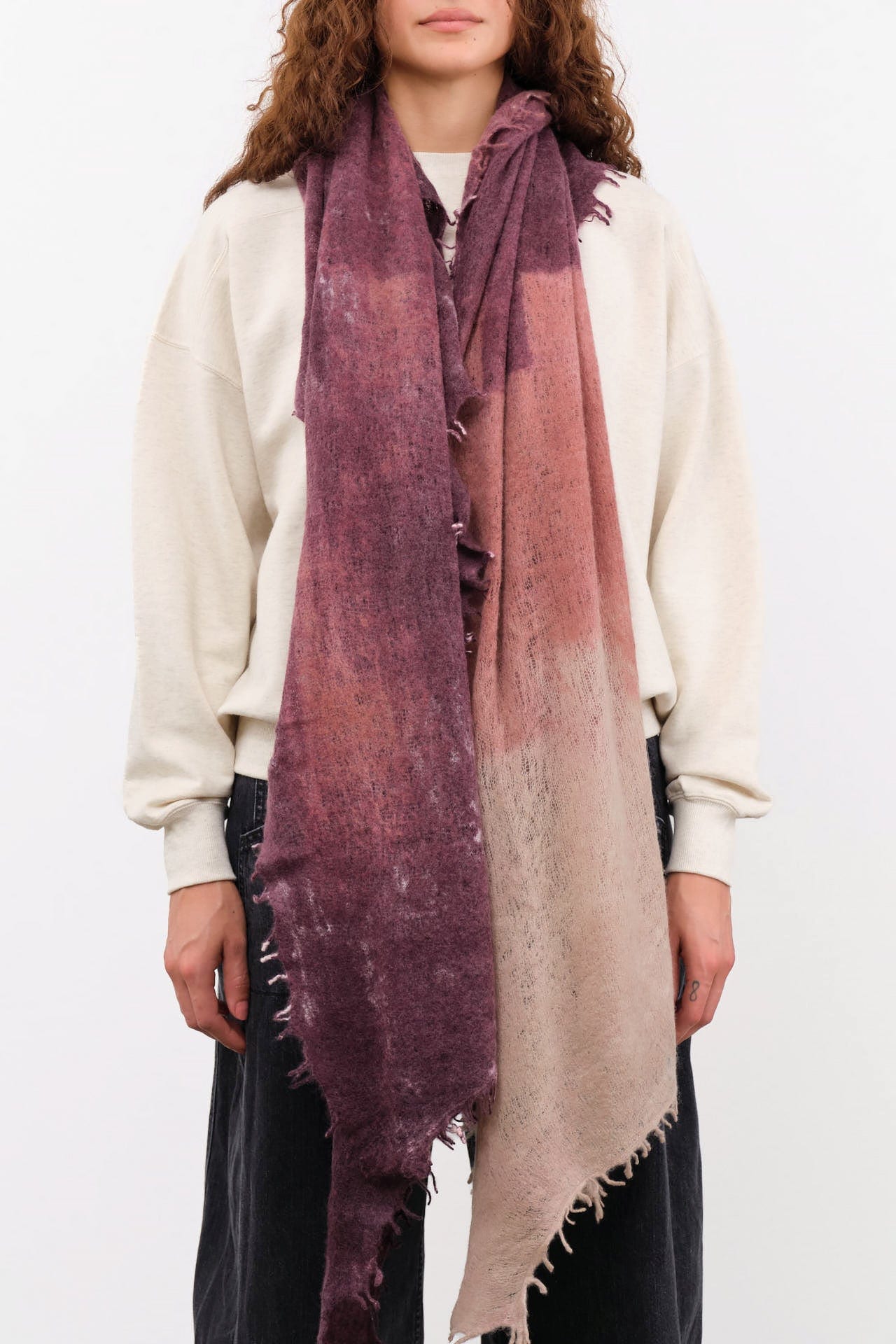 F Cashmere Accessories Scarves Felt Shawl in Plum Plum / One Size