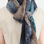 F Cashmere Accessories Scarves Felt Shawl in Blues Blues