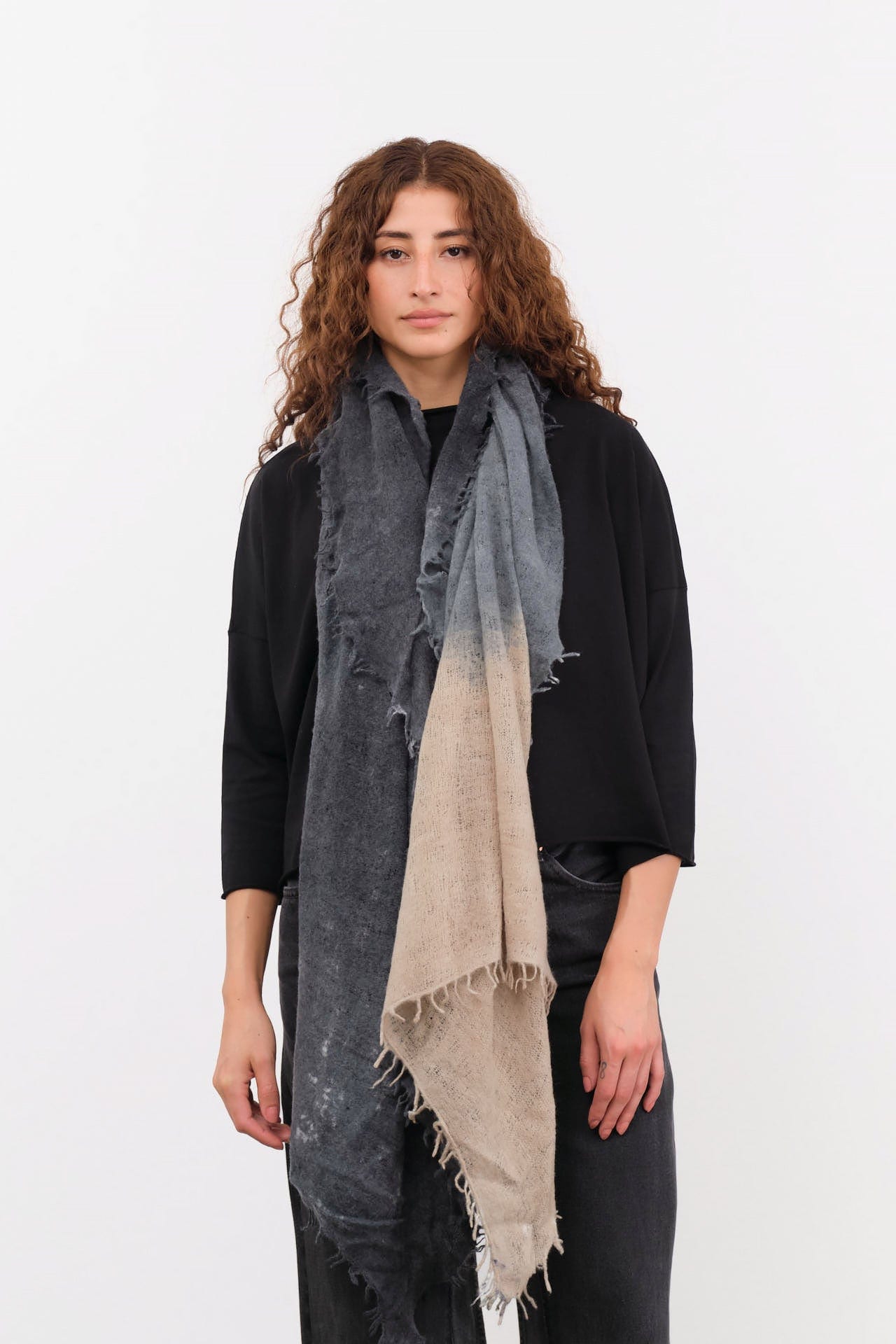 F Cashmere Accessories Scarves Felt Shawl in Teal Teal / One Size