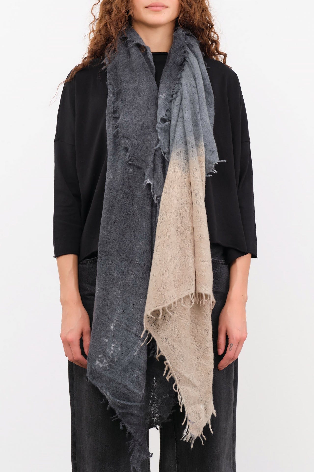F Cashmere Accessories Scarves Felt Shawl in Teal Teal / One Size