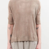 F Cashmere Apparel Womens Blouses Forbicine Linen T-Shirt in Beige