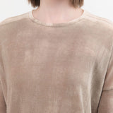 F Cashmere Apparel Womens Blouses Forbicine Linen T-Shirt in Beige