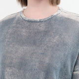 F Cashmere Apparel Womens Blouses Forbicine Linen T-Shirt in Blue