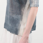 F Cashmere Apparel Womens Blouses Forbicine Linen T-Shirt in Blue