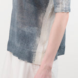 F Cashmere Apparel Womens Blouses Forbicine Linen T-Shirt in Blue