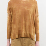 F Cashmere Apparel Womens Blouses Forbicine Long Sleeve Linen T-Shirt in Copper