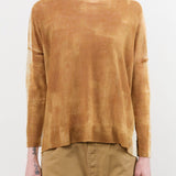 F Cashmere Apparel Womens Blouses Forbicine Long Sleeve Linen T-Shirt in Copper