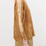 F Cashmere Apparel Womens Blouses Forbicine Long Sleeve Linen T-Shirt in Copper