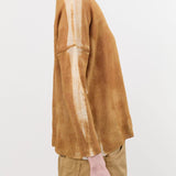 F Cashmere Apparel Womens Blouses Forbicine Long Sleeve Linen T-Shirt in Copper