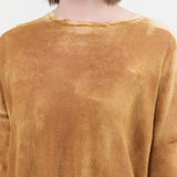 F Cashmere Apparel Womens Blouses Forbicine Long Sleeve Linen T-Shirt in Copper