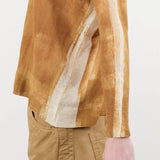 F Cashmere Apparel Womens Blouses Forbicine Long Sleeve Linen T-Shirt in Copper