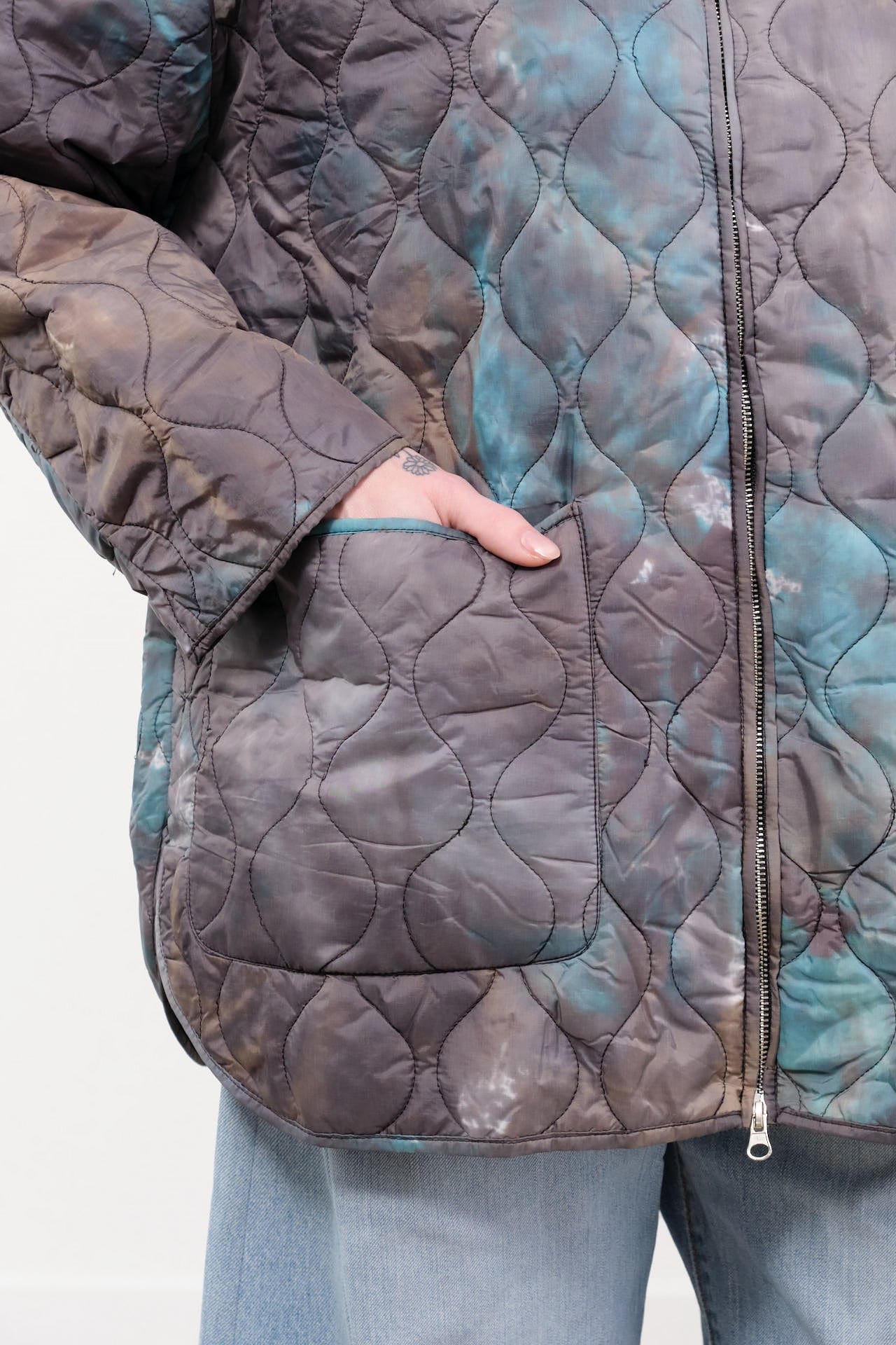 F Cashmere Apparel Womens Outerwear Kat Jacket in Blue/Grey