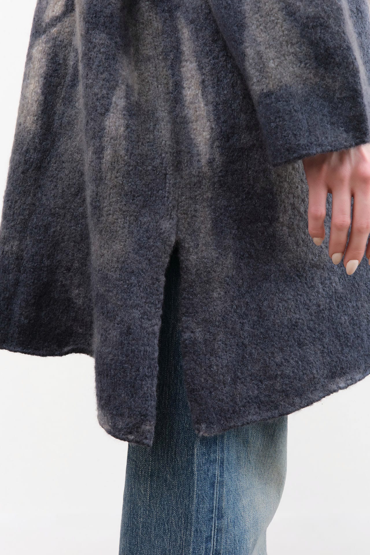 F Cashmere Apparel Womens Sweaters Luna Long Cardigan in Grey