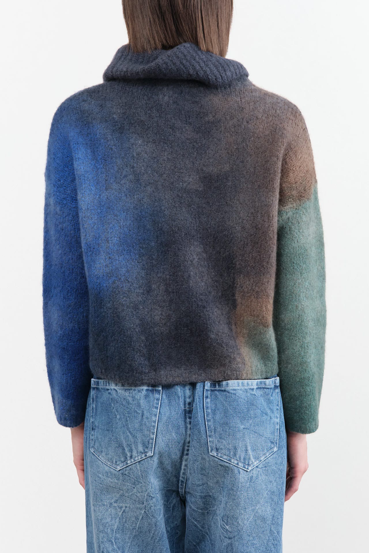 F Cashmere Apparel Womens Sweaters Luna Turtleneck Sweater in Blues