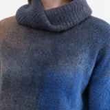 F Cashmere Apparel Womens Sweaters Luna Turtleneck Sweater in Blues