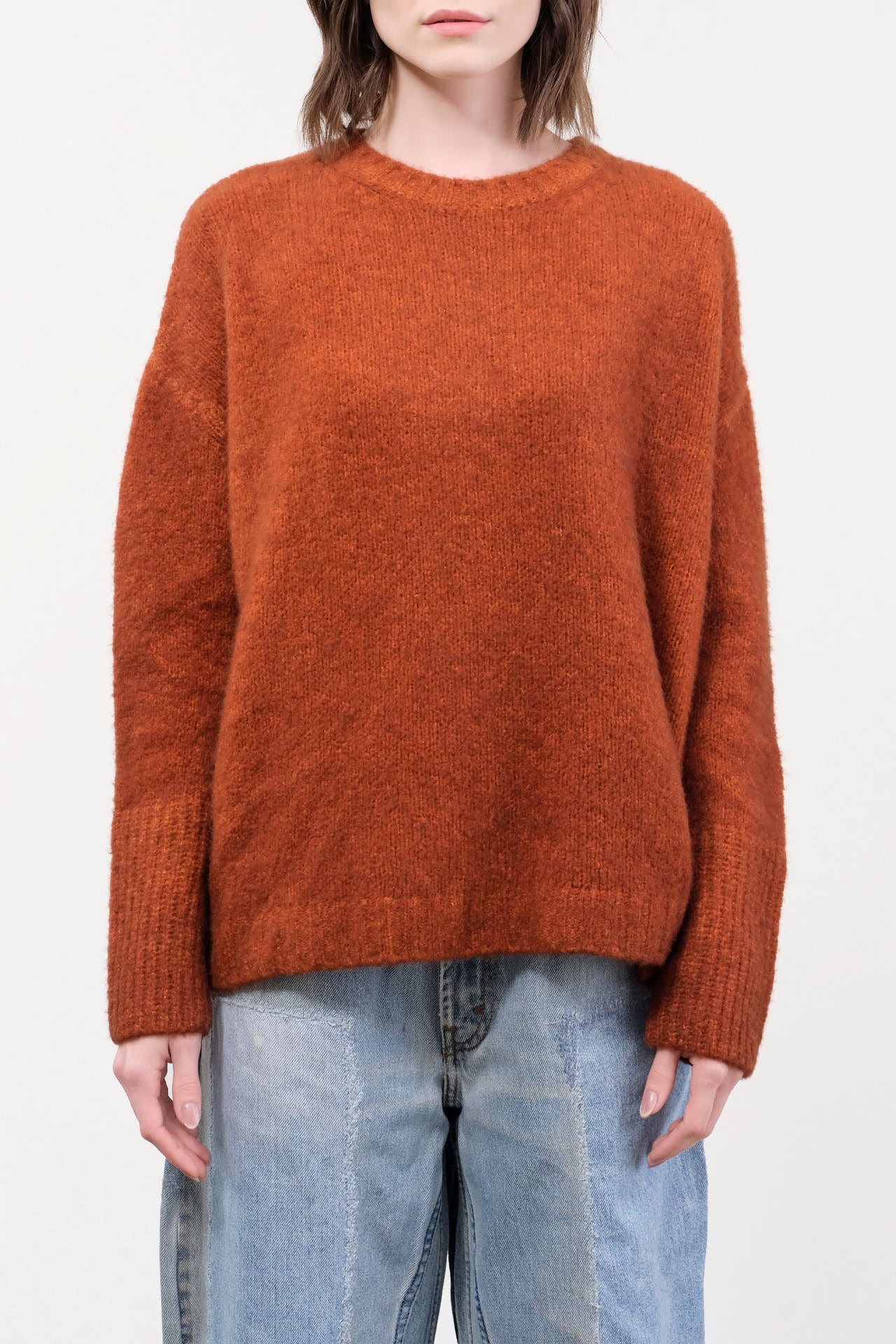 F Cashmere Apparel Womens Sweaters Marianne Sweater in Burnt Sienna