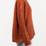 F Cashmere Apparel Womens Sweaters Marianne Sweater in Burnt Sienna