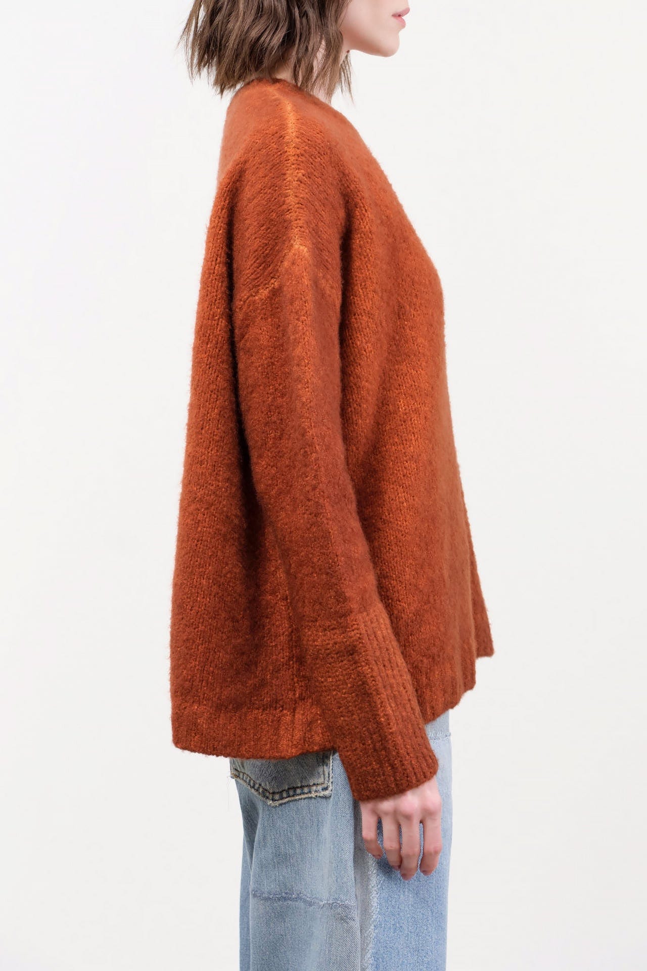 F Cashmere Apparel Womens Sweaters Marianne Sweater in Burnt Sienna