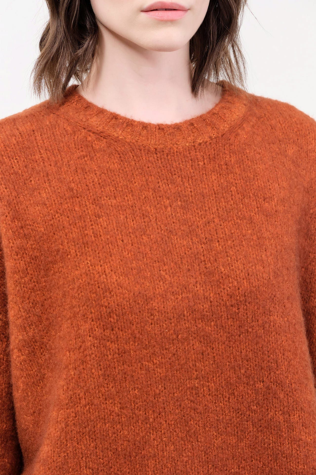 F Cashmere Apparel Womens Sweaters Marianne Sweater in Burnt Sienna