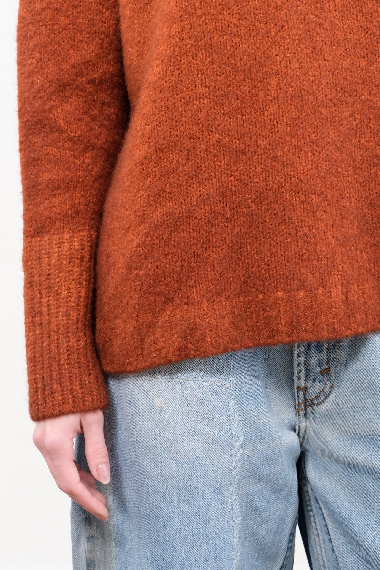 F Cashmere Apparel Womens Sweaters Marianne Sweater in Burnt Sienna
