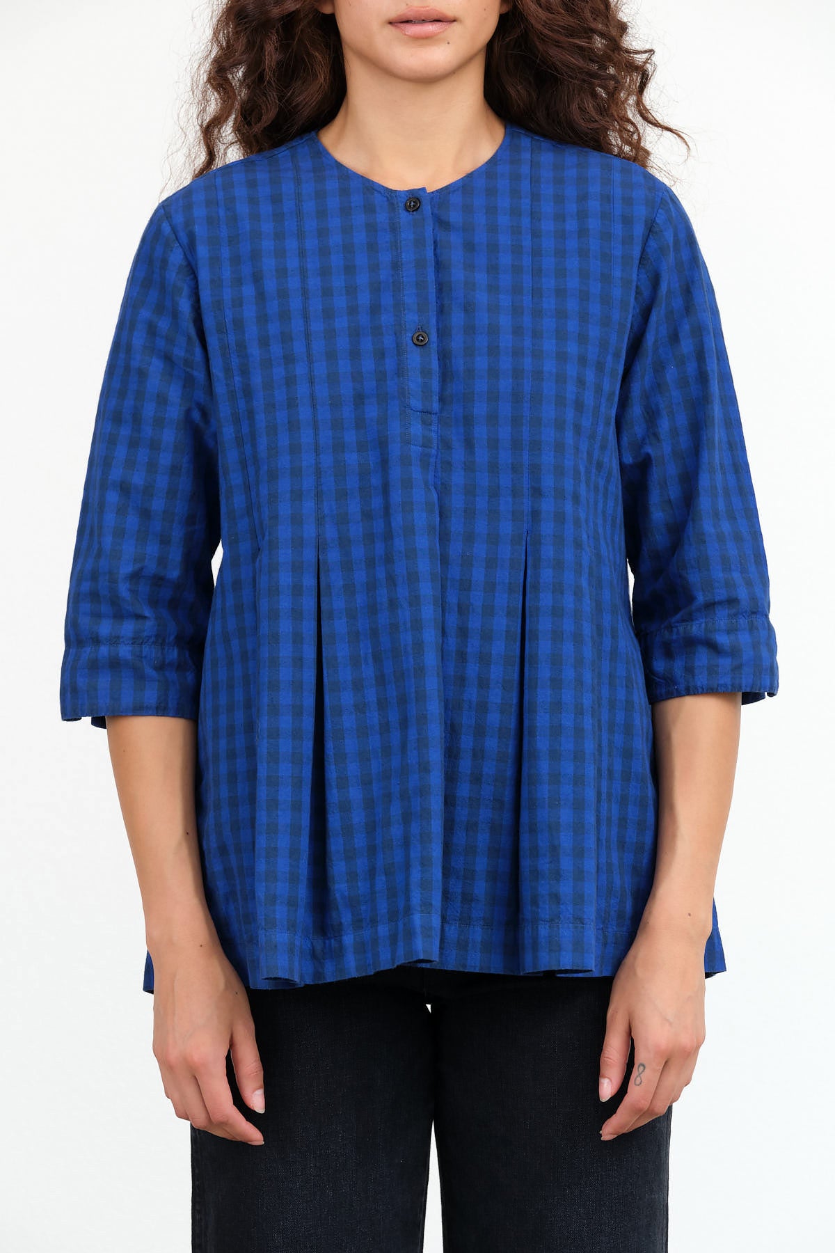 Aparo Blouse by Fabiana Pigna in Indigo Gingham