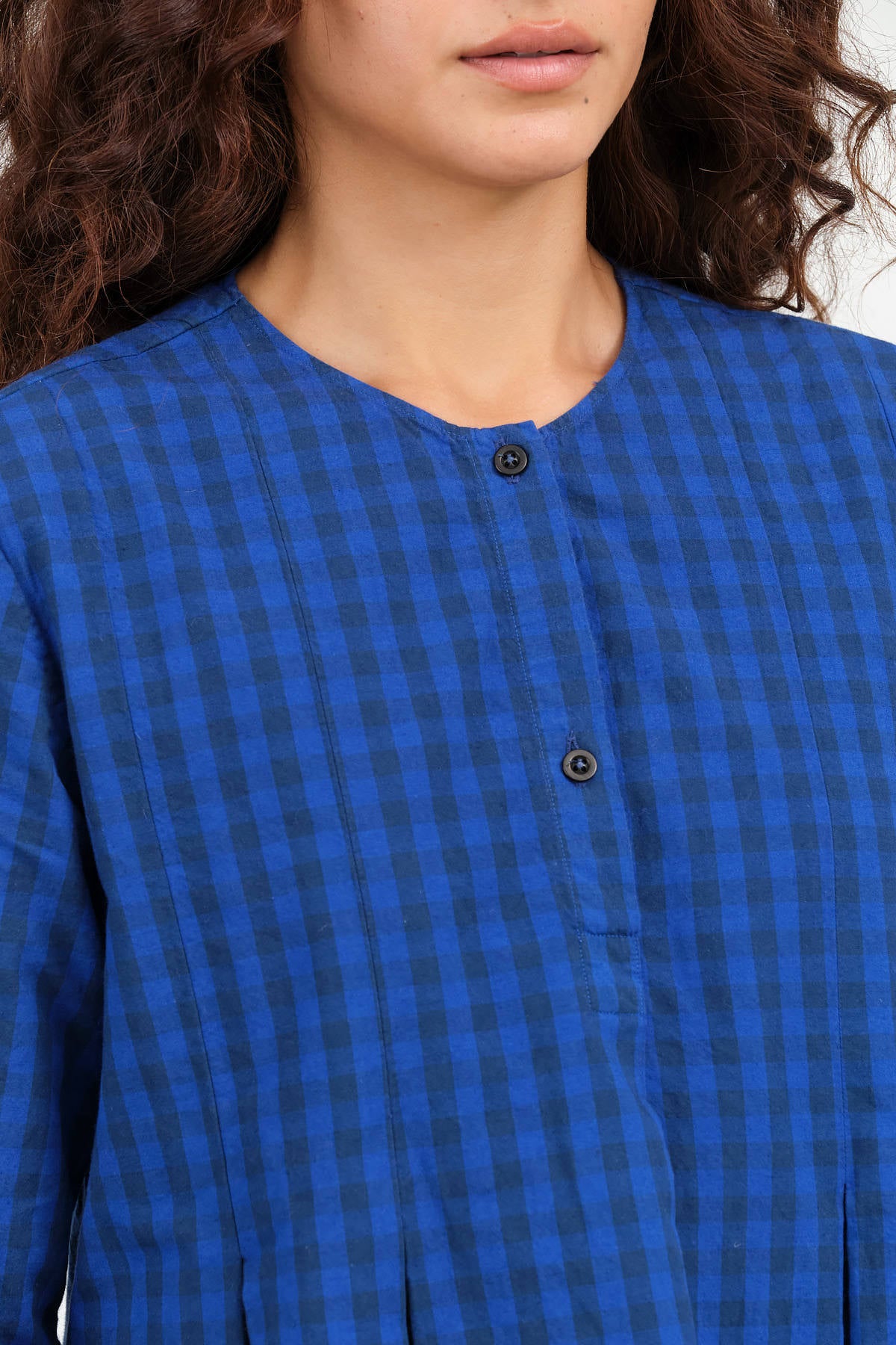 Indigo Gingham Aparo Blouse by Fabiana Pigna